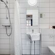 Badeværelse på enkeltværelse på Hotel Ansgar, Esbjerg