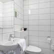 Bathroom in single room at Hotel Ansgar, Esbjerg